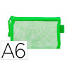 Pochette zip liderpapel a6 multiusage fermeture eclair polyester transpirable coloris vert pastel