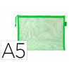 Pochette zip liderpapel a5 multiusage fermeture eclair polyester transpirable coloris vert pastel