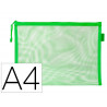 Pochette zip liderpapel a4 multiusage fermeture eclair polyester transpirable coloris vert pastel
