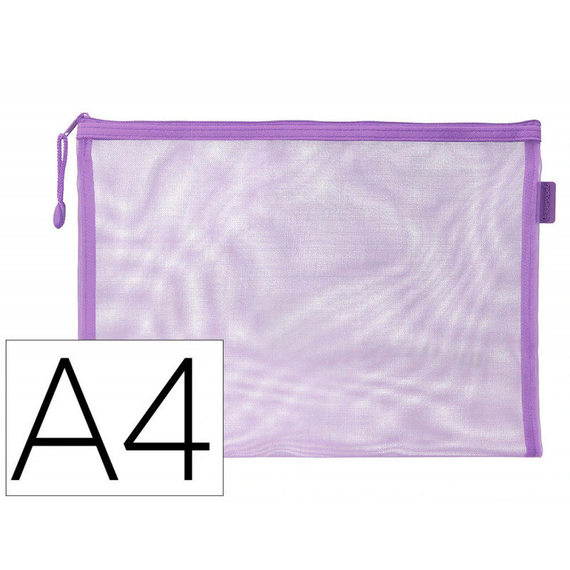 Pochette zip liderpapel a4 multiusage fermeture eclair polyester transpirable coloris violet