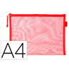 Pochette zip liderpapel a4 multiusage fermeture eclair polyester transpirable coloris rouge