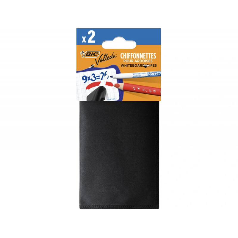 Chiffonette velleda pour ardoises feurtes effacable a sec coloris noir lot 2 unites