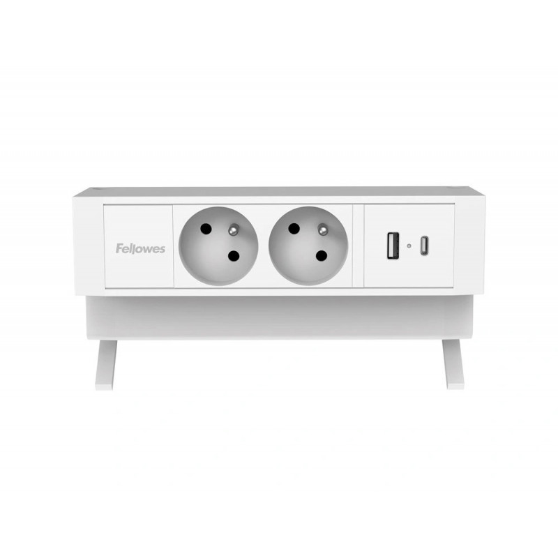 Power desk 2 fellowes multiprises coloris blanc