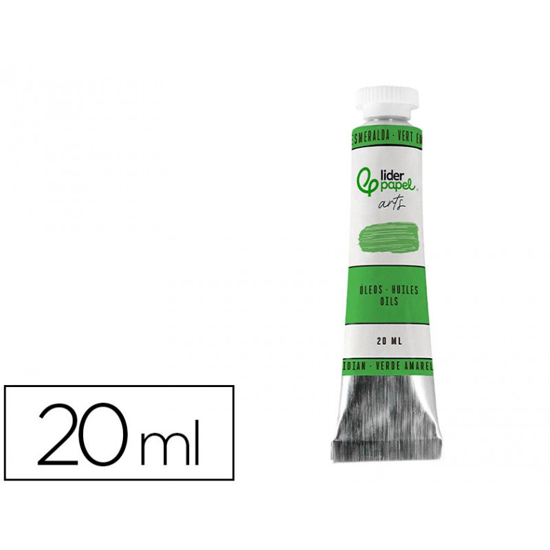 Peinture a l huile liderpapel tube en aluminium de 20 ml coloris vert emeraude