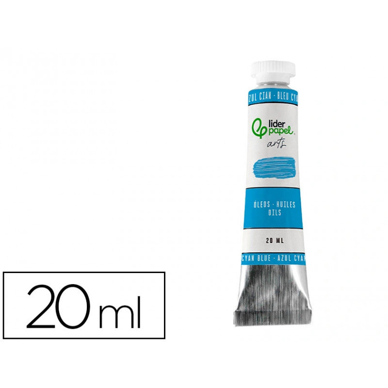Peinture a l huile liderpapel tube en aluminium de 20 ml coloris bleu cyan