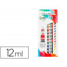 Peinture a l huile liderpapel boite de 12 tubes en aluminium de 12 ml coloris assortis