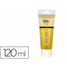 Peinture acrylique liderpapel tube en plastique de 120 ml coloris ocre jaune