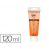 Peinture acrylique liderpapel tube en plastique de 120 ml coloris orange