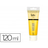 Peinture acrylique liderpapel tube en plastique de 120 ml coloris jaune