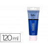 Peinture acrylique liderpapel tube en plastique de 120 ml coloris bleu marine