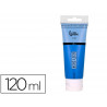 Peinture acrylique liderpapel tube en plastique de 120 ml coloris bleu