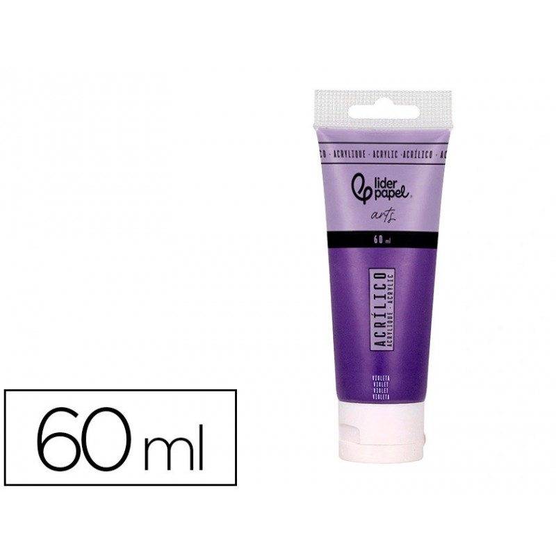 Peinture acrylique liderpapel tube en plastique de 60 ml coloris violet