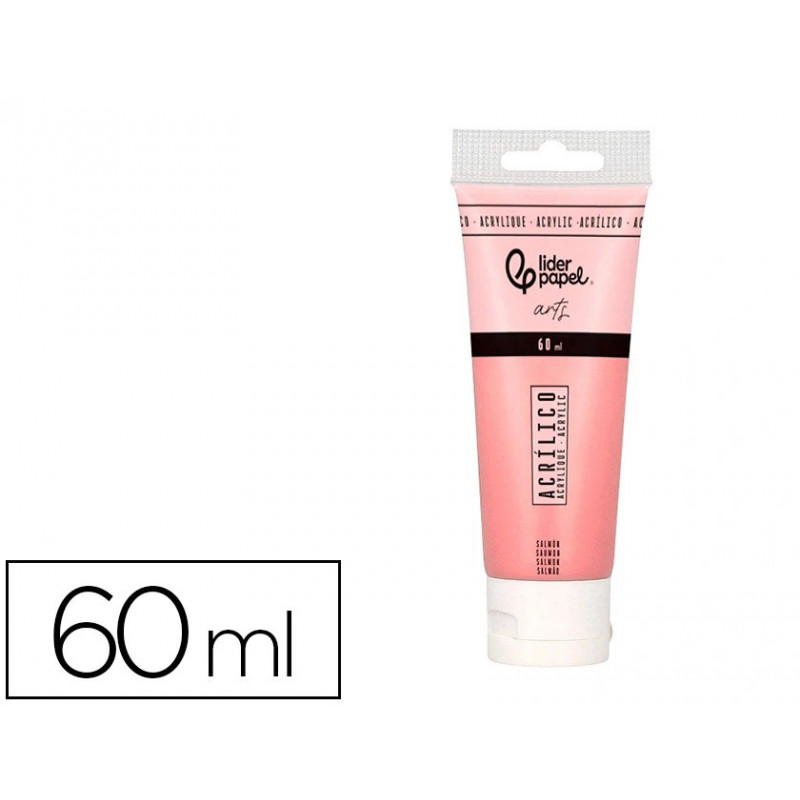 Peinture acrylique liderpapel tube en plastique de 60 ml coloris saumon