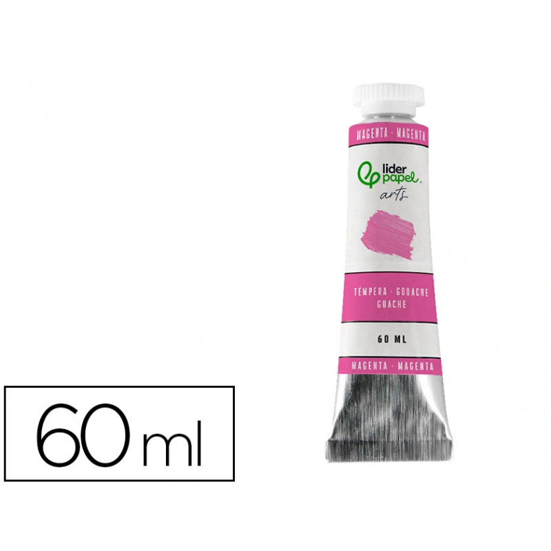 Peinture gouache tempera liderpapel tube en aluminium de 60 ml coloris magenta