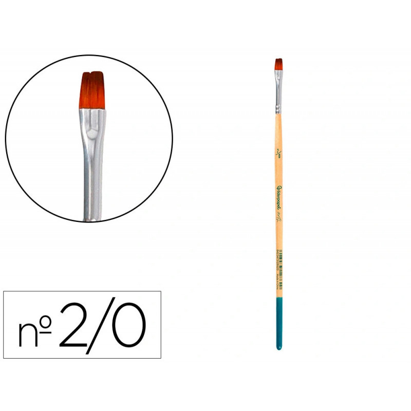 Pinceau pour peinture acrylique et aquarelle liderpapel n 00 pointe plate en poils synthetiques