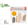 Accesoires de modelage liderpapel pack de 8 unites assortis certifie fsc