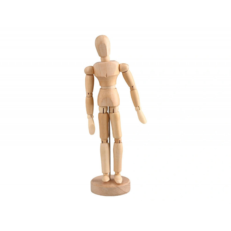 Mannequin liderpapel pour peinture et dessin articule et flexible en bois de pin 20 cm certifie fsc