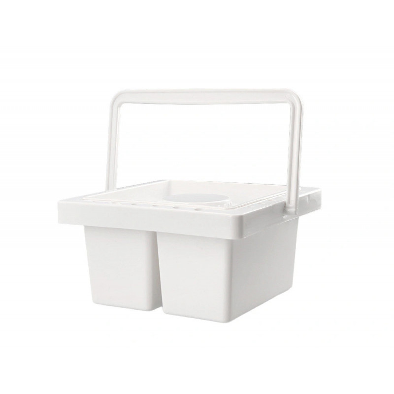 Seau nettoyeur de pinceaux liderpapel en plastique avec anse transportable 13x13x9 cm