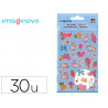 Autocollants imaginovo fleurs et lapins en papier 190x104 mm sous blister
