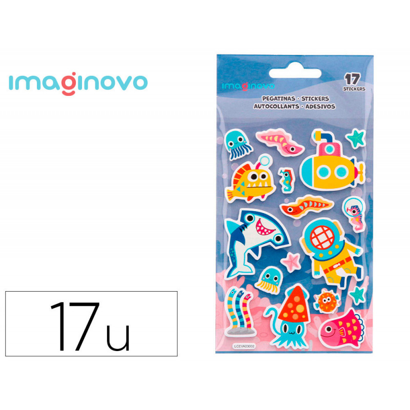 Autocollants imaginovo lumineux sous marin en relif 190x105 mm sous blister