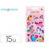 Autocollants imaginovo licornes magic dreams paillettes 190x105 mm sous blister