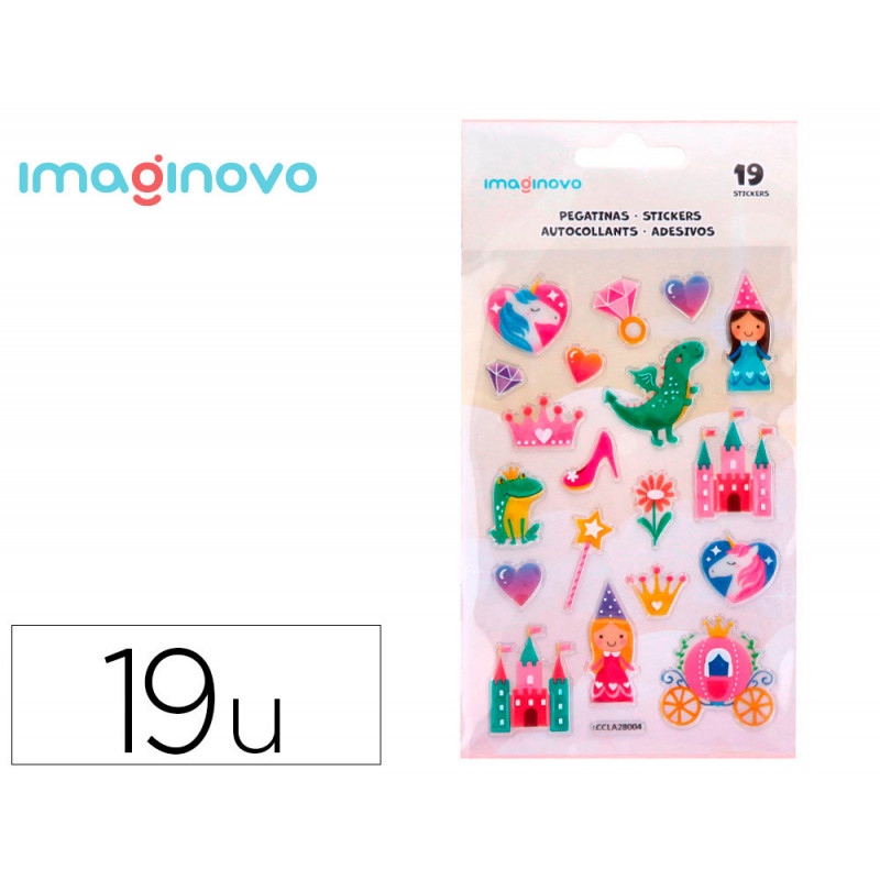 Autocollants imaginovo princesses magic dreams pvc 190x105 mm sous blister