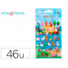 Autocollants imaginovo cute animaux ferme en relief 190x105 mm sous blister