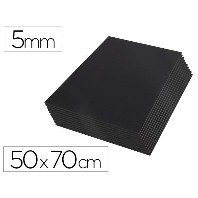 Carton entrecolle liderpapel 50x70cm epaisseur 5mm unicolore noir