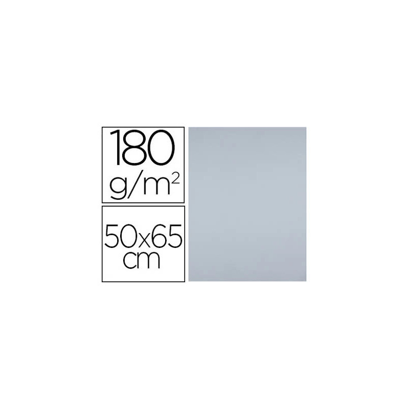 Papier cartonne liderpapel 50x65cm 180gr coloris gris paquet 25 feuilles