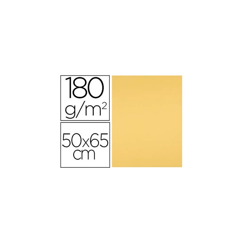 Papier cartonne liderpapel 50x65cm 180gr coloris or paquet 25 feuilles