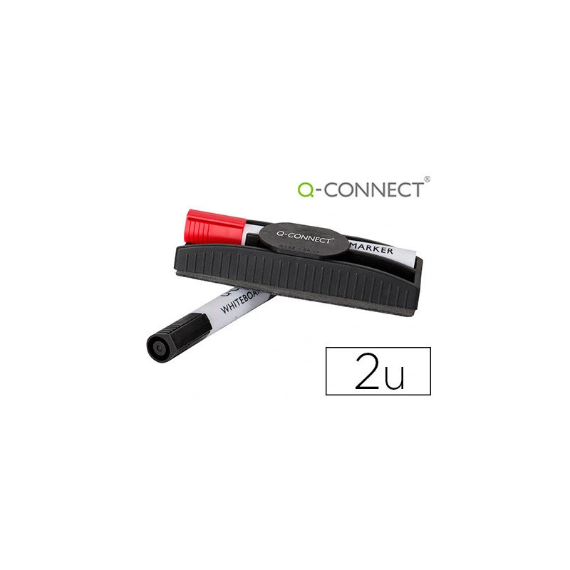 Brosse q-connect magnétique avec marqueur rouge et noir pour tableau blanc
