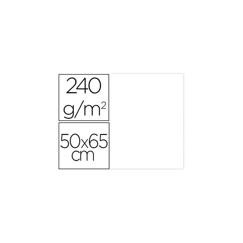 Papier cartonne liderpapel 50x65cm 240gr coloris blanc paquet 25 feuilles