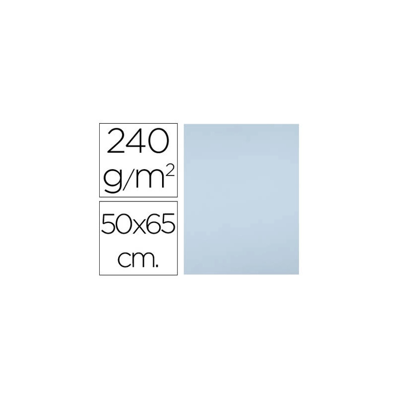 Papier cartonne liderpapel 50x65cm 240gr coloris bleu paquet 25 feuilles