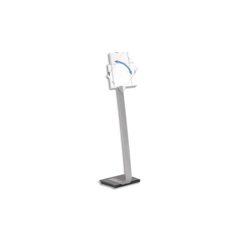 DURABLE Stand Infosign A4 portrait ou paysage sur pied - Hauteur max : 118 cm - Argent métallisé