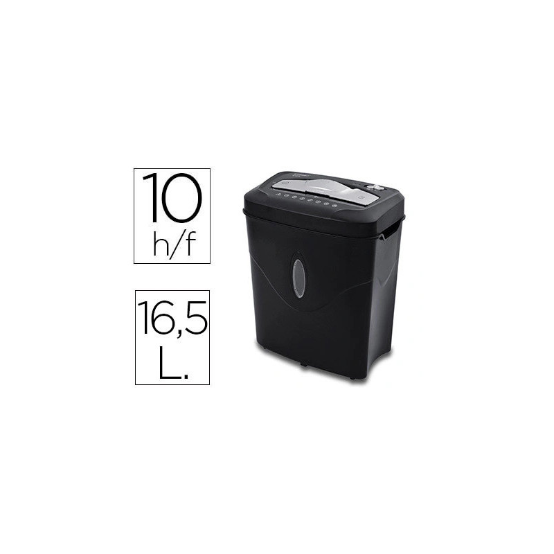 Destructeur q-connect kf17974 capacite 10 feuilles detruit agrafes clips agrafes et cartes capacite 16,5l