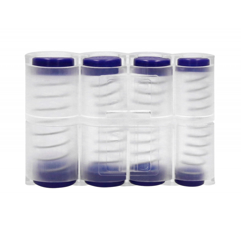 Casier monnayeur q-connect soufflet 8 fractions euros 75x105x32mm coloris transparent/bleu
