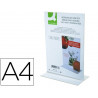 Porte-visuels q-connect 02 forme t 2 faces plexiglas format a4 cartes menu restaurants feuillets informatifs