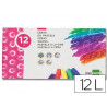 Crayon cire liderpapel 75mm diamètre 12mm papier carton tissu coloris brillants boîte 12 unités