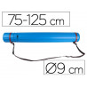 Porte-plans liderpapel plastique bandoulière 75cm extensible 125cm diamètre 9cm coloris bleu