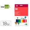 Crayon couleur liderpapel mine extra-résistante 174.5mm écriture douce coloris intenses étui carton plastifié 18 unités