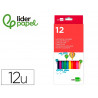 Crayon couleur liderpapel mine extra-résistante 174.5mm écriture douce coloris intenses étui carton plastifié 12 unités
