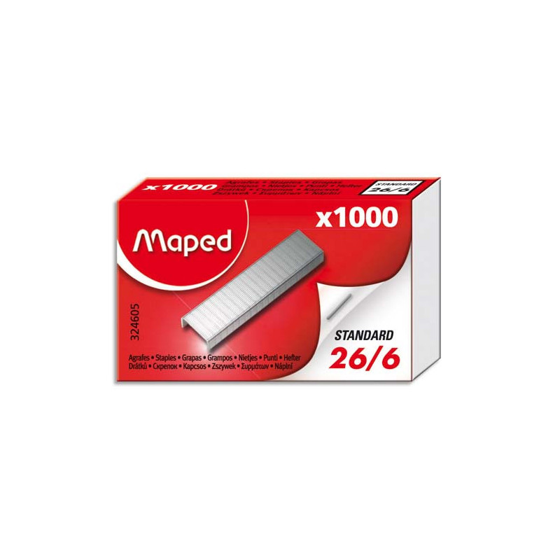 MAPED Boîte de 1000 agrafes 26/6 324605-8