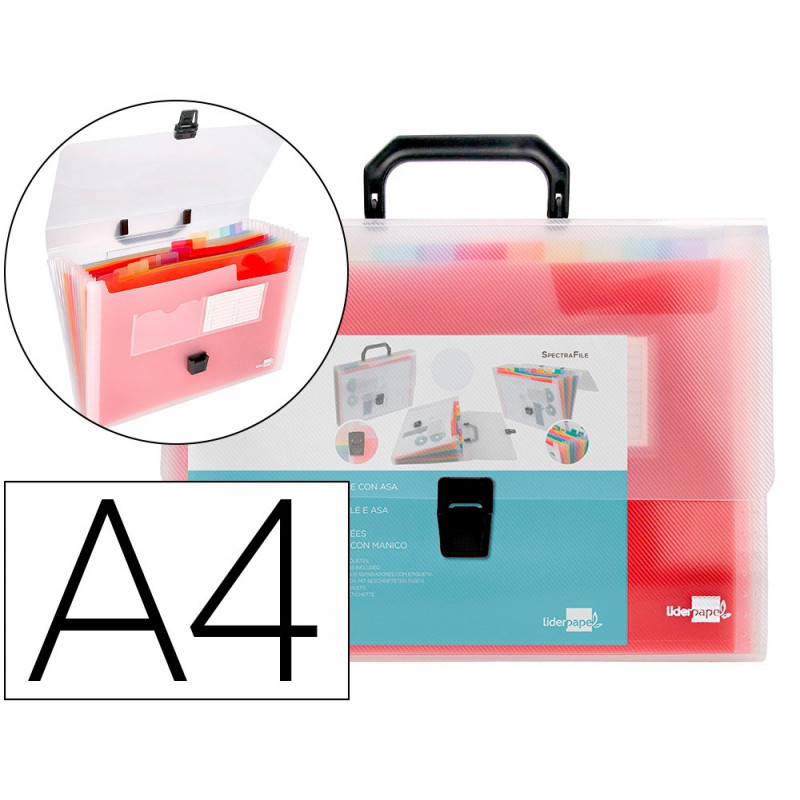 Trieur liderpapel série spectrafile polypropylène a4 210x297mm 700 microns 13 compartiments coloris frosty transparent