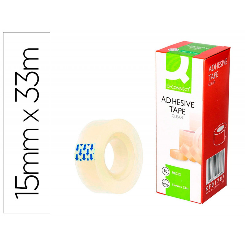Ruban adhésif q-connect économique résistant transparent 15mmx33m