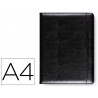Conférencier a4 plastique bloc -notes inclus plusieurs compartiments poche rabat 32x25x2,5cm coloris noir