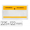 Pochette porte-documents q-connect 225x122mm auto-adhesive transparente texte francais allemand boite 100 unites