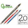 Porte-mine liderpapel plastique grafo 2mm rétractable clip métallique contient mines et taille-mines