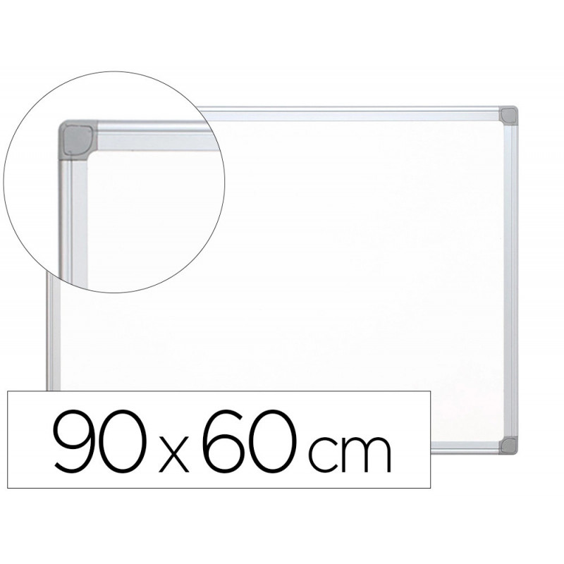 Tableau q-connect laqué magnétique cadre aluminium idéal collèges bureaux inclus accessoires fixation mur 90x60cm