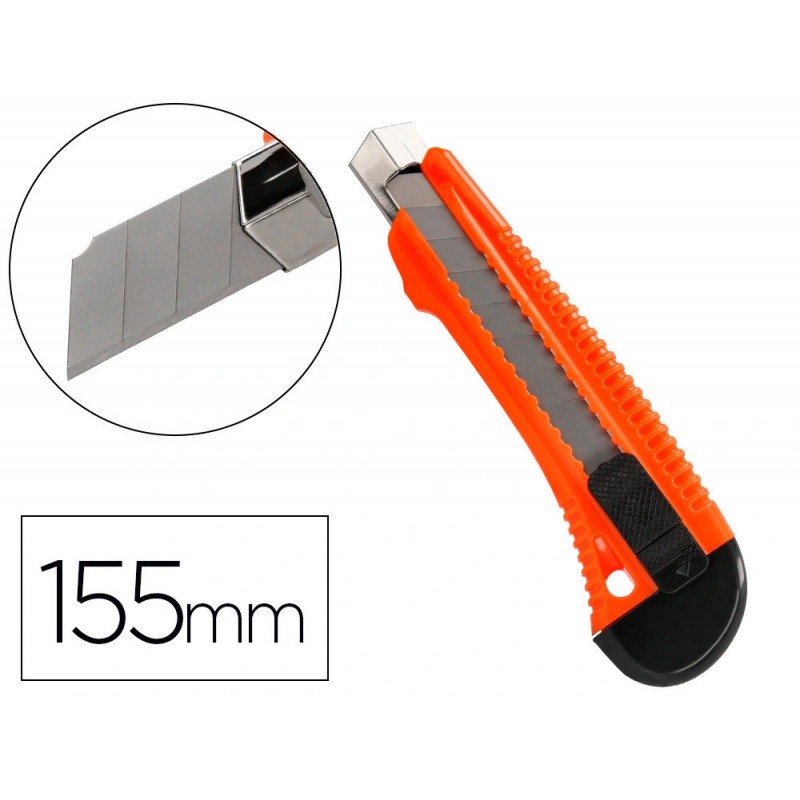 Cutter xd-38 q-connect large en plastique lame 18mm retractable interchangeable precoupee special emballage carton