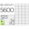 Étiquette adhésive q-connect 52.5x21.2mm coins droits imprimante jet encre laser copieur boîte 100 feuilles 5600 unités